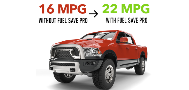 A red truck with less power consumption thanks to Fuel Save Pro